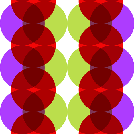 Mod circles in red, green and purple