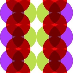 Mod circles in red, green and purple