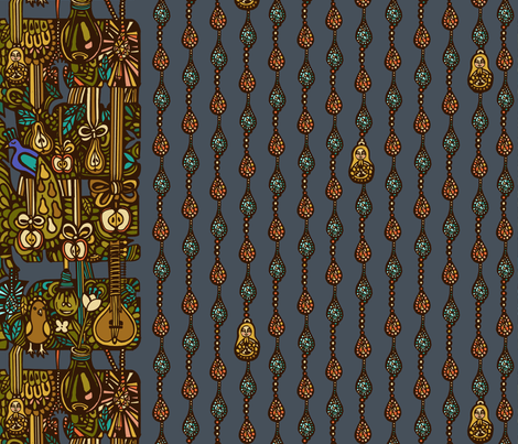 Fruit Tree Border fabric by ruusulampi on Spoonflower - custom fabric