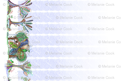 Wiccked Trees border print - resized to Linen-Cotton canvas FQ.