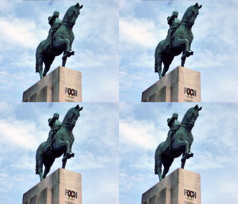 Statue de Foch au centre de la place du Trocadéro à Paris fabric by susaninparis on Spoonflower - custom fabric