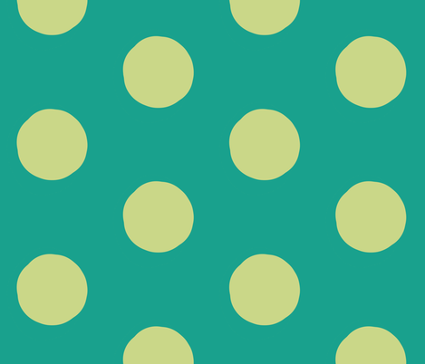 Lime Dots on Green fabric by susaninparis on Spoonflower - custom fabric