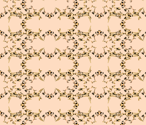 Flowers on Peach fabric by robin_rice on Spoonflower - custom fabric