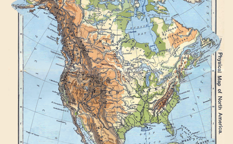 HUGE 6 foot Vintage US Physical Map fabric by sparrowsong on Spoonflower - custom fabric