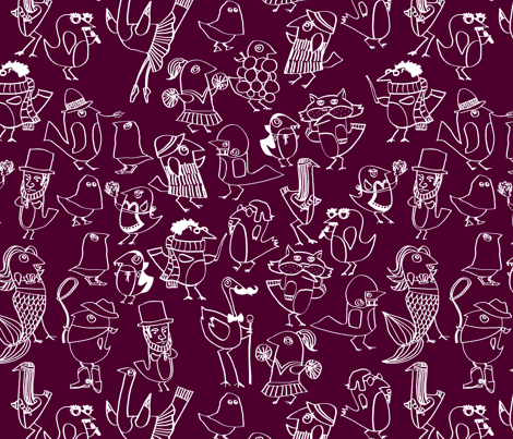 hallobirdies fabric by laurenhunt on Spoonflower - custom fabric