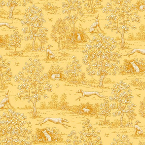 Golden Reverse Greyhound Toile ©2010 by Jane Walker