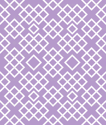 Trellis lilac and white