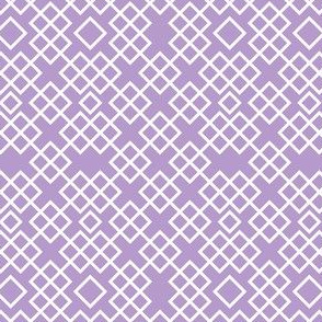Trellis lilac and white