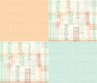 2011 Calendar Tea Towel Fat Quarter Kit