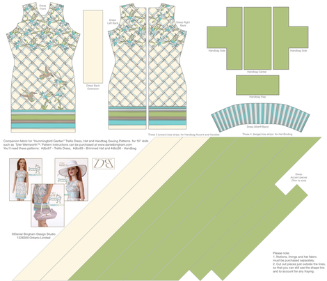 Hummingbird Garden: 16" doll (Tyler) - Lettuce fabric by danielbingham on Spoonflower - custom fabric
