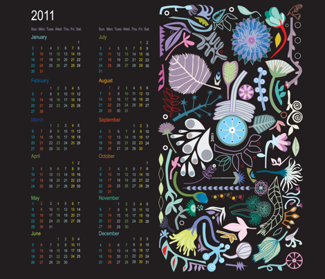 2011calendar fabric by junej on Spoonflower - custom fabric