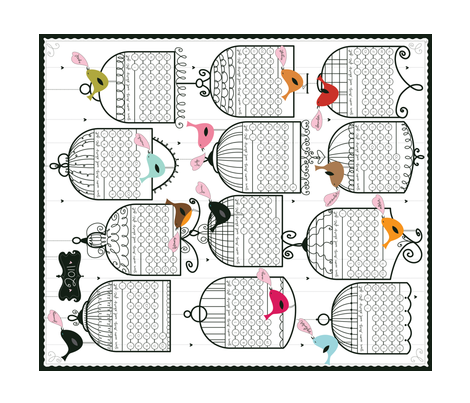 2011 Birdies fabric by cynthiafrenette on Spoonflower - custom fabric