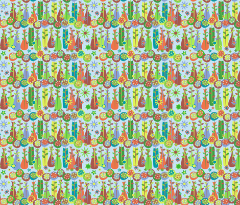 Vase Buddies Mini (blue) fabric by happyjonestextiles on Spoonflower - custom fabric