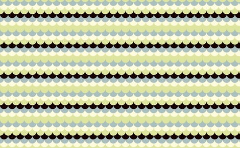 Waves blue green fabric by feinstarbeiten on Spoonflower - custom fabric