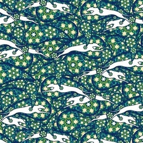 Green/White Greyhound Casual Paisley ©2010 by Jane Walker
