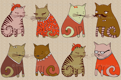 Sweater Cats in Red