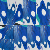 blue butterfly wings collage