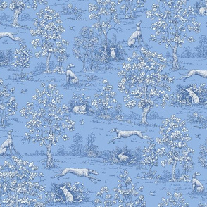 Soft Blue Reverse Greyhound Toile de Jouy ©2010 by Jane Walker