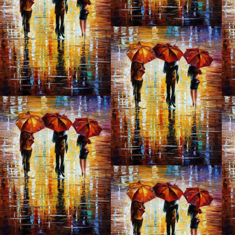 Three Red Umbrellas fabric by afremov_designs on Spoonflower - custom fabric