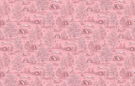 Dark Pink Reverse Greyhound Toile ©2010 by Jane Walker fabric by artbyjanewalker on Spoonflower - custom fabric