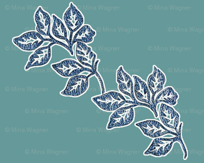 diagonal-leaves-white-outline-6in-bluetexture-TEAL