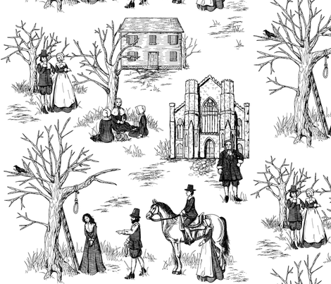 Salem Witch Trials Toile fabric - jillianmorris - Spoonflower