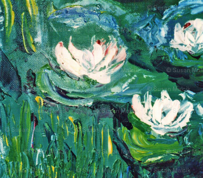 Waterlilies after Monet - scarf version