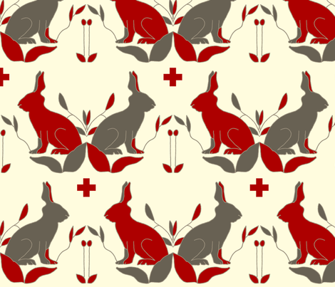 scando_rabbits fabric by holli_zollinger on Spoonflower - custom fabric