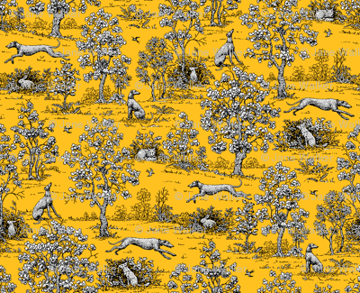 Gold and Black Greyhound Toile ©2011 by Jane Walker