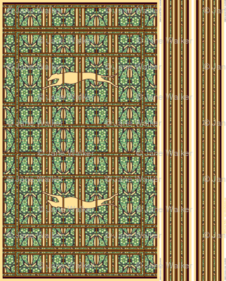 Green Tote Bag Greyhound Fabric Panels ©2010 by Jane Walker