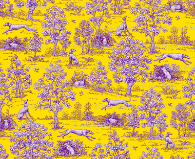 Yellow and Purple Greyhound Toile ©2011 by Jane Walker