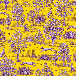 Yellow and Purple Greyhound Toile ©2011 by Jane Walker