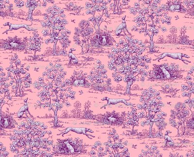 Pink and Purple Greyhound Toile ©2011 by Jane Walker