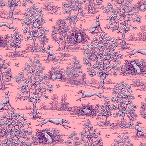 Pink and Purple Greyhound Toile ©2011 by Jane Walker