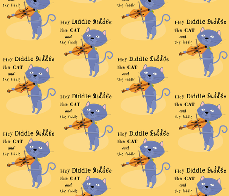 Hey Diddle Diddle Cat-gold fabric by meg56003 on Spoonflower - custom fabric