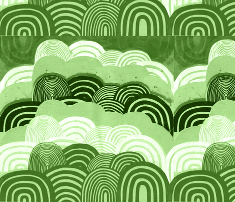 marshmallow_hills_small_green fabric by léonielovesyou on Spoonflower - custom fabric