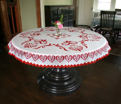 Round Folk Tablecloth and Handtowels