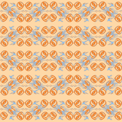 Bird Scroll-tan blue