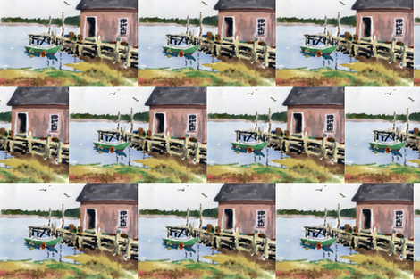 Marina in Maine 2 fabric by afremov_designs on Spoonflower - custom fabric