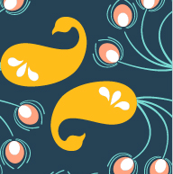 peacocks on navy