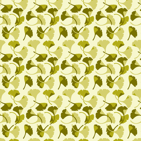 Ginkgo Twist Cream fabric by cindy_lindgren on Spoonflower - custom fabric
