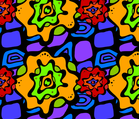 Splash Flower - Rainbow fabric by jhitzig on Spoonflower - custom fabric