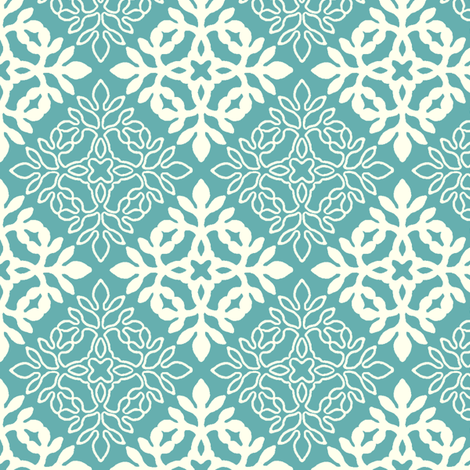 BRIGHT TURQUOISE mini-papercut3-solid-outlines fabric by mina on Spoonflower - custom fabric