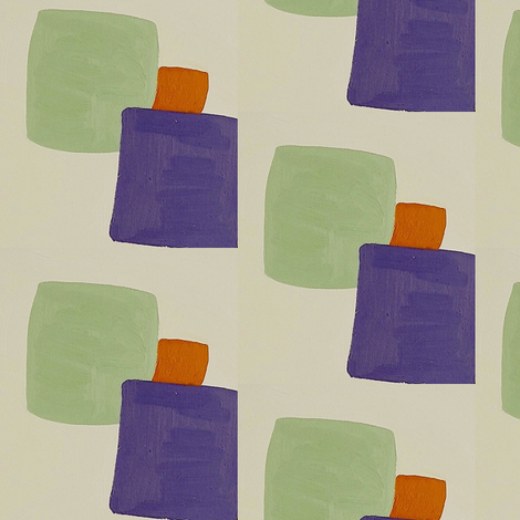 55150028-Blocks of Colour Soft Green ,Colbat and Orange Red fabric by josephinefletcher on Spoonflower - custom fabric