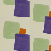 55150028-Blocks of Colour Soft Green ,Colbat and Orange Red