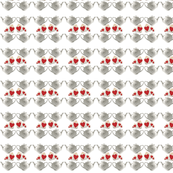 Teapots and Hearts white Large