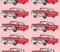 red 1959 Edsel Ranger on pink background