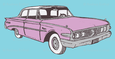 Lilac Metallic 1960 Edsel Ranger 2 door sedan on sky blue