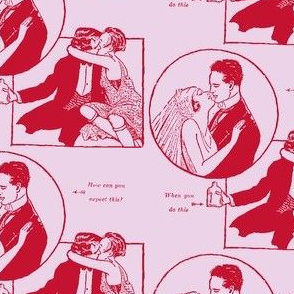 Love and Temperance in red and lavender