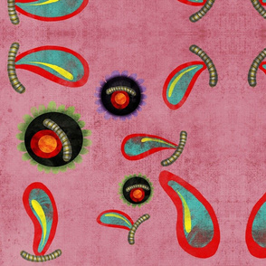 Insect grungy Fabric Pink 